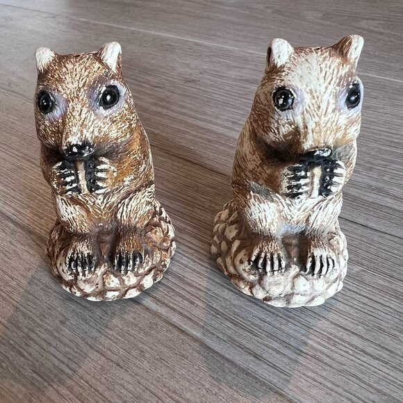 Chipmunk Squirrel Salt and Pepper Shakers Set Woodland Creatures Kitschy Novelty - Picture 7 of 10